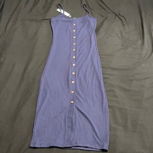 Navy button up dress